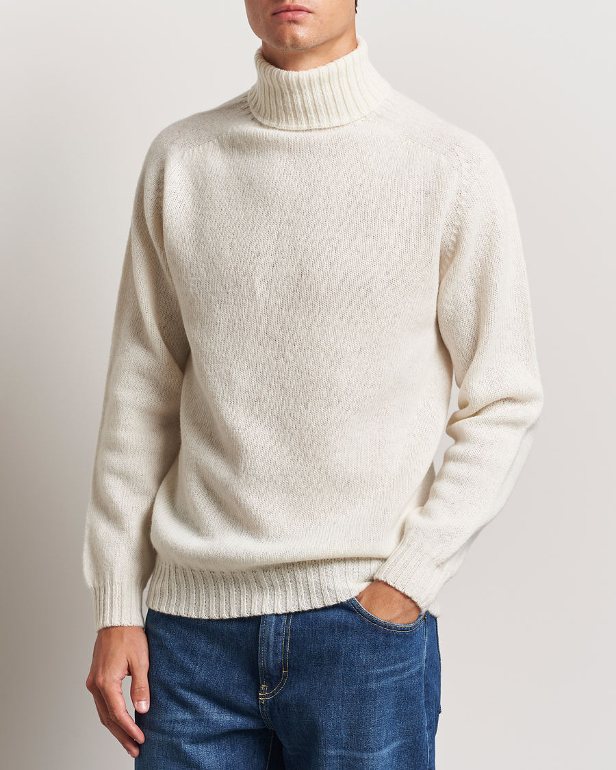 Heren | Harley Of Scotland | Harley Of Scotland | Supersoft Lambswool Rollneck Winter White