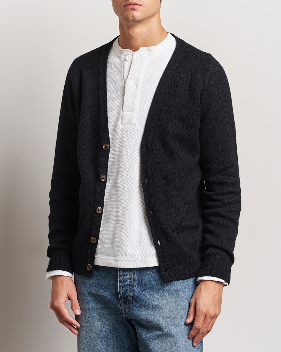 Heren |  | Harley Of Scotland | Supersoft Lambswool Cardigan Black