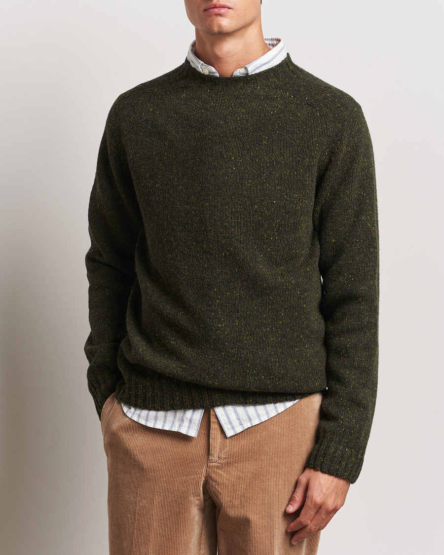 Heren |  | Harley Of Scotland | Donegal Wool Crewneck Harris Green