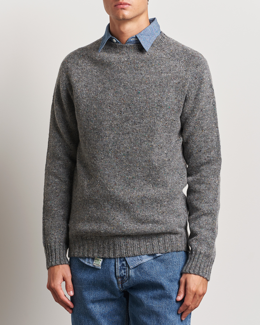 Heren |  | Harley Of Scotland | Donegal Wool Crewneck Grey