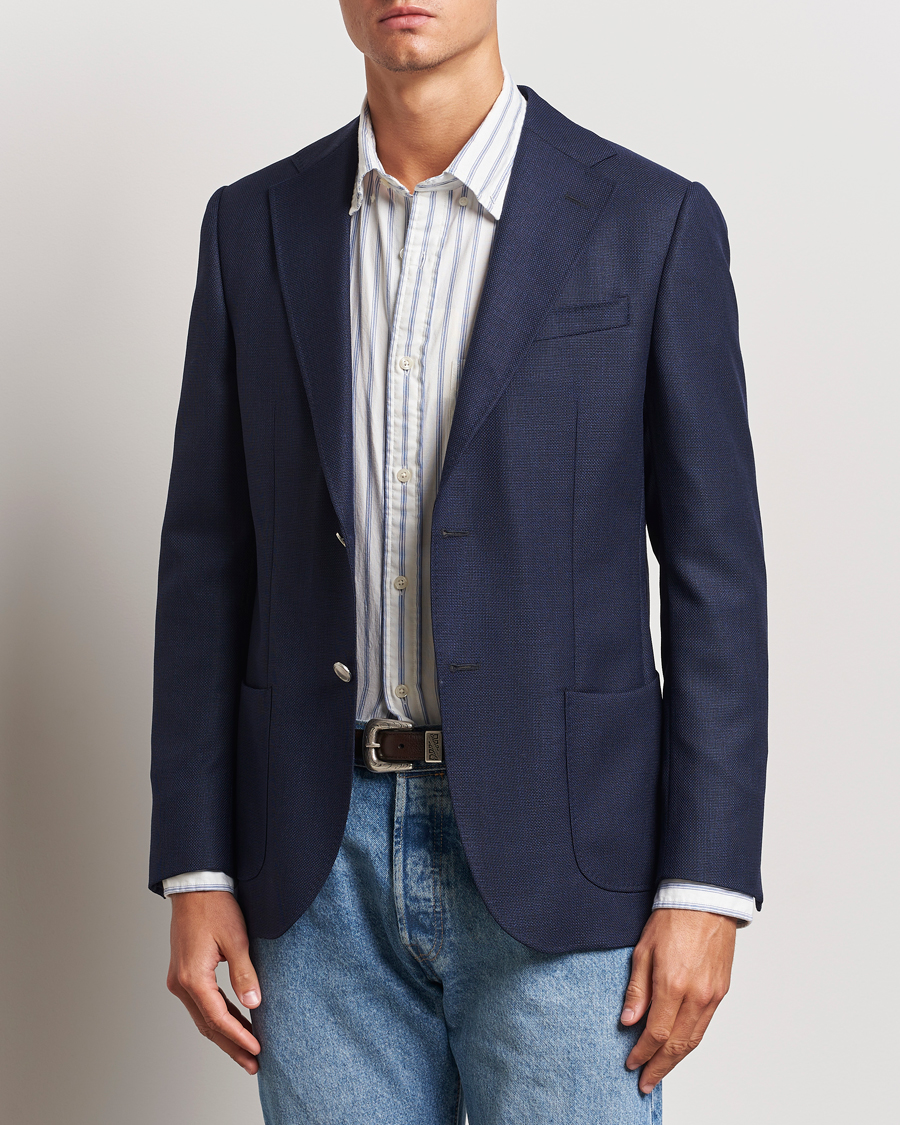 Heren | Carl of Carl Exclusives | Morris Heritage | Wool Hopsack Club Blazer Navy