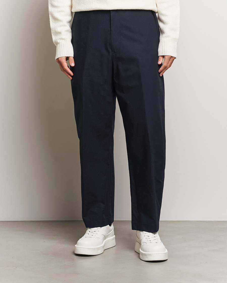 Heren |  | Jil Sander | Water Repellent Cotton Drawstring Pants Navy