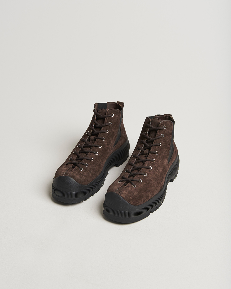 Heren |  | Jil Sander | Suede Ankle Boots Dark Brown
