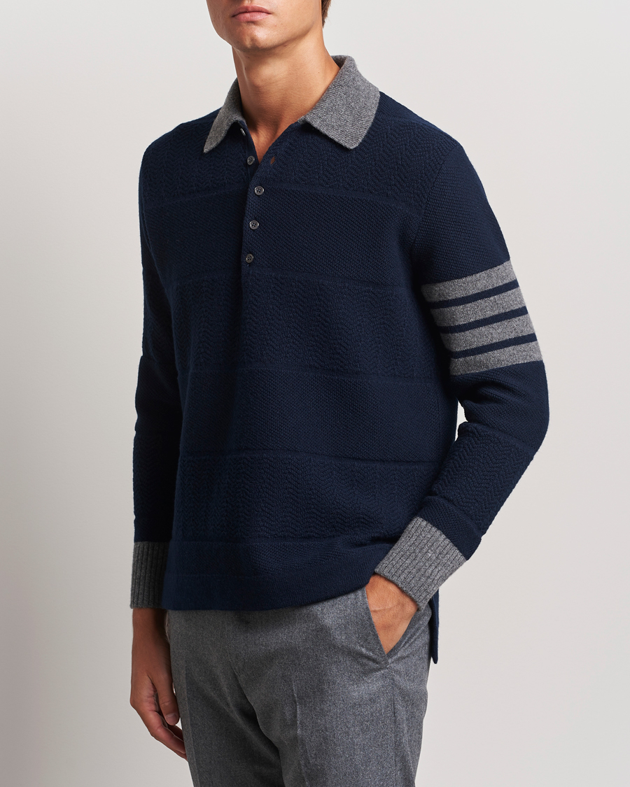 Heren |  | Thom Browne | Textured Wool Rugby Navy