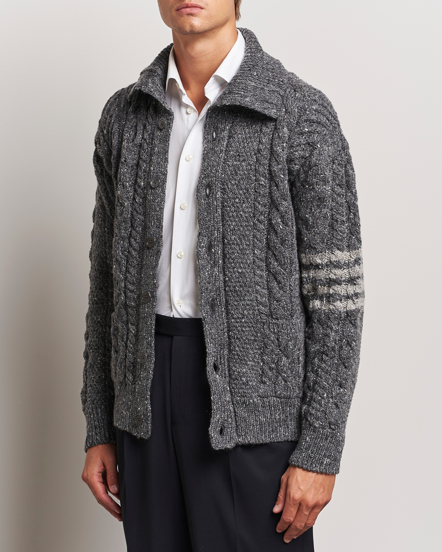 Heren |  | Thom Browne | Donegal Cable Cardigan Medium Grey