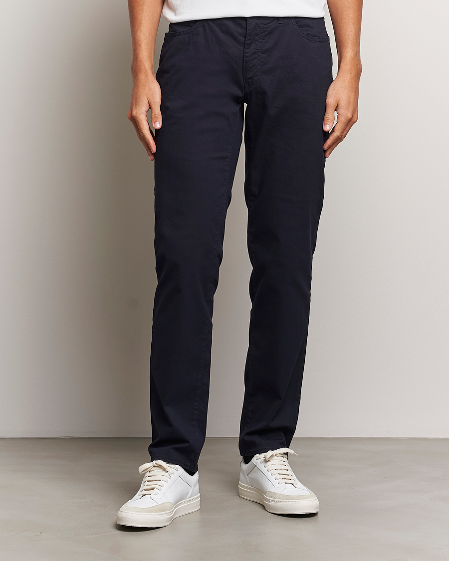 Heren | Kleding | Brax | Cadiz Cotton Satin 5-Pocket Pants Perma Blue