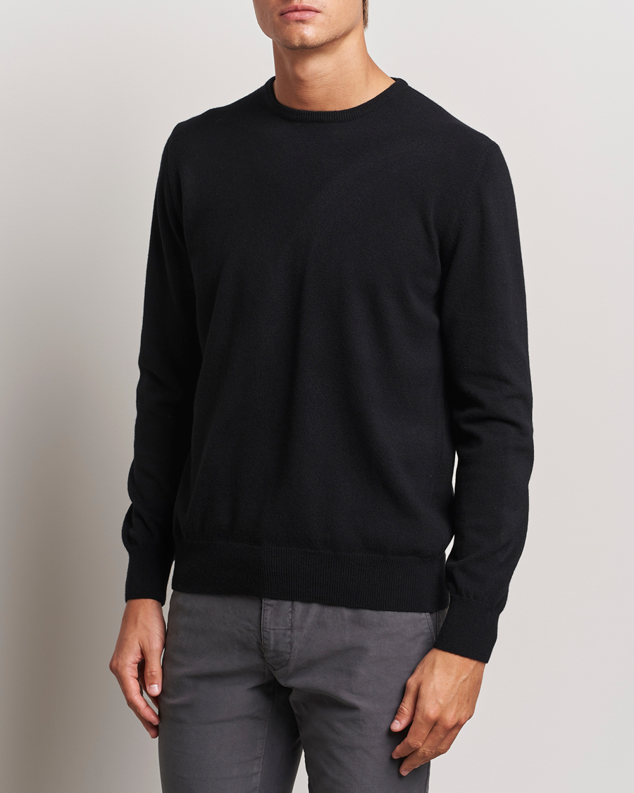 Heren | Ronde hals truien | Morgano | Wool/Cashmere Crewneck Black