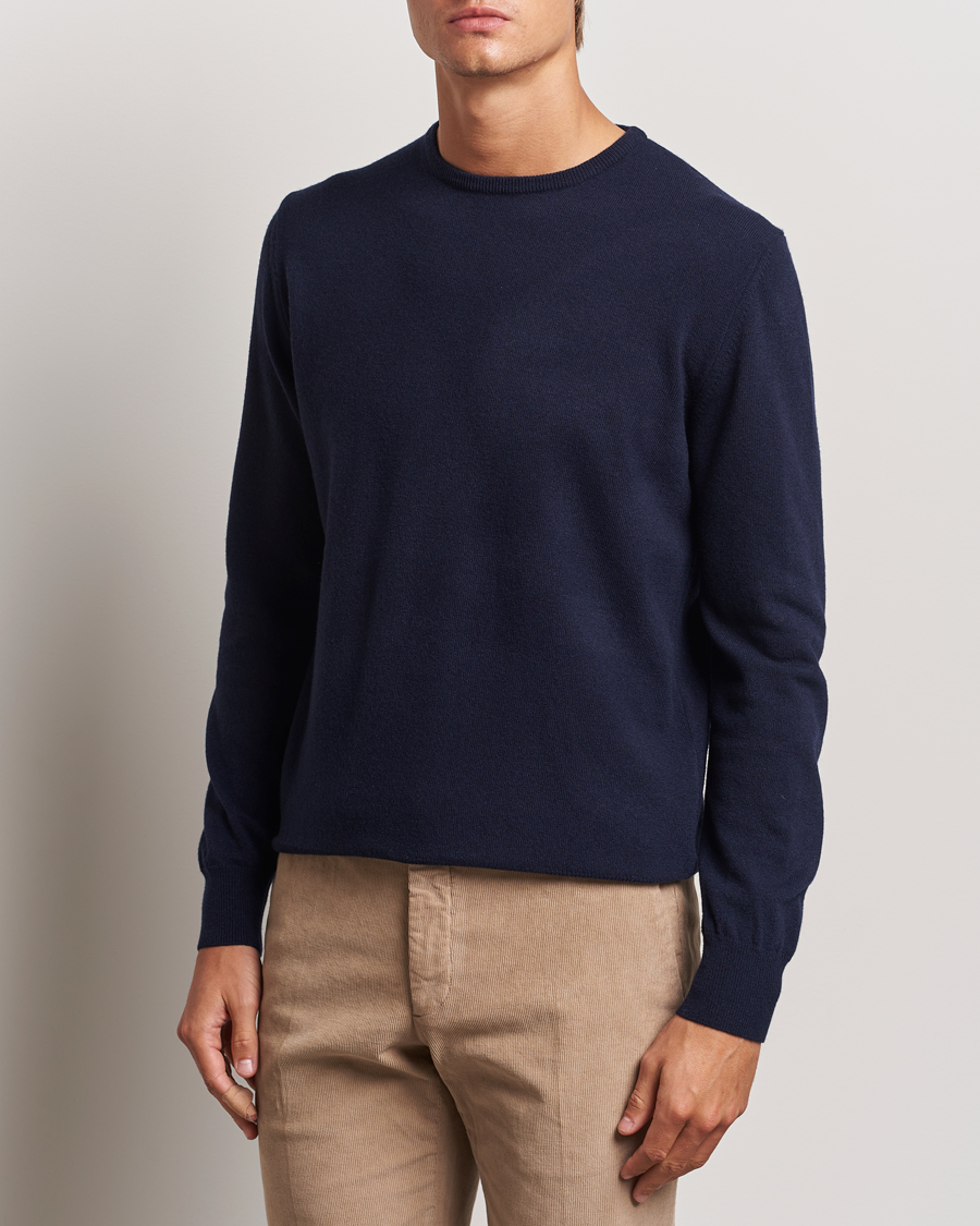 Heren |  | Morgano | Wool/Cashmere Crewneck Navy