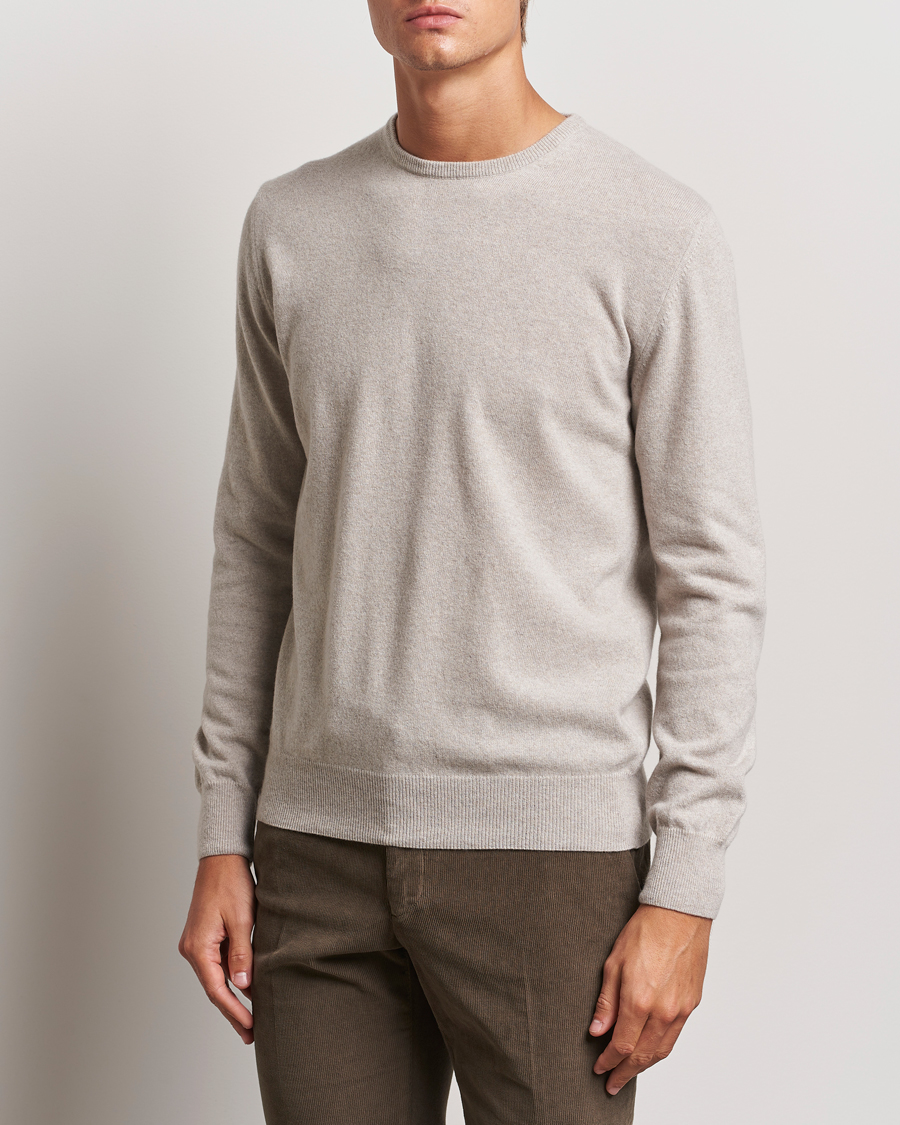 Heren | Ronde hals truien | Morgano | Wool/Cashmere Crewneck Beige