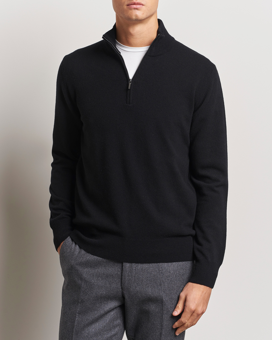 Heren |  | Morgano | Wool/Cashmere Half-Zip Black