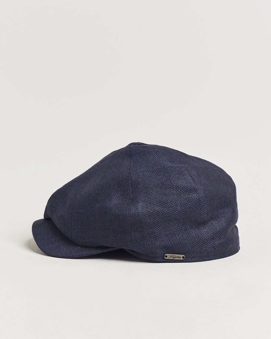 Heren |  | Wigéns | Newsboy Classic Linen Cap Navy