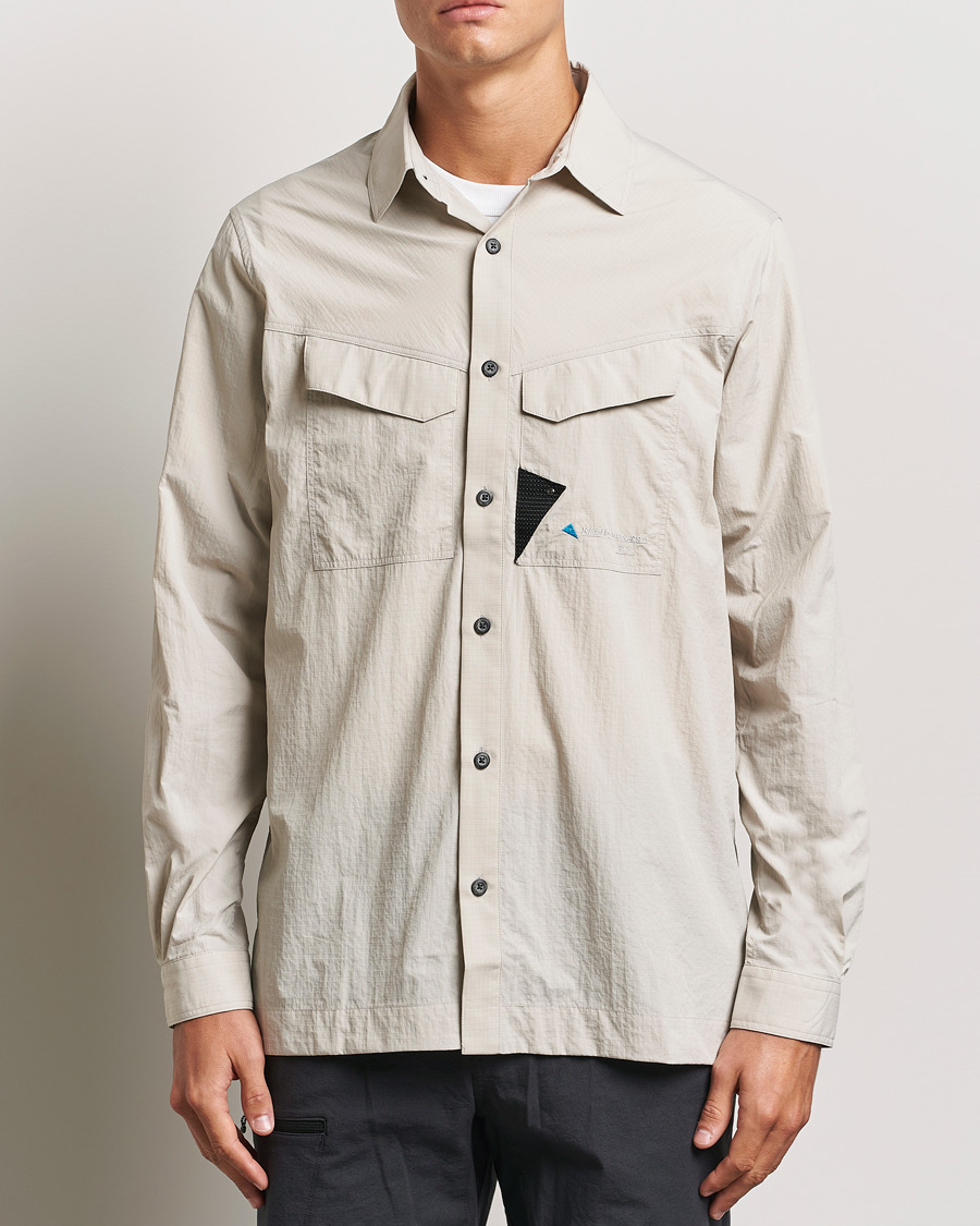 Heren | Active | Klättermusen | Syn Lightweight Ripstop Shirt Silver Creme