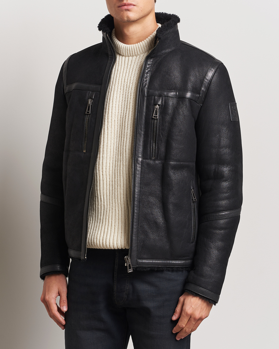 Heren |  | Belstaff | Tundra Sherling Leather Jacket Black