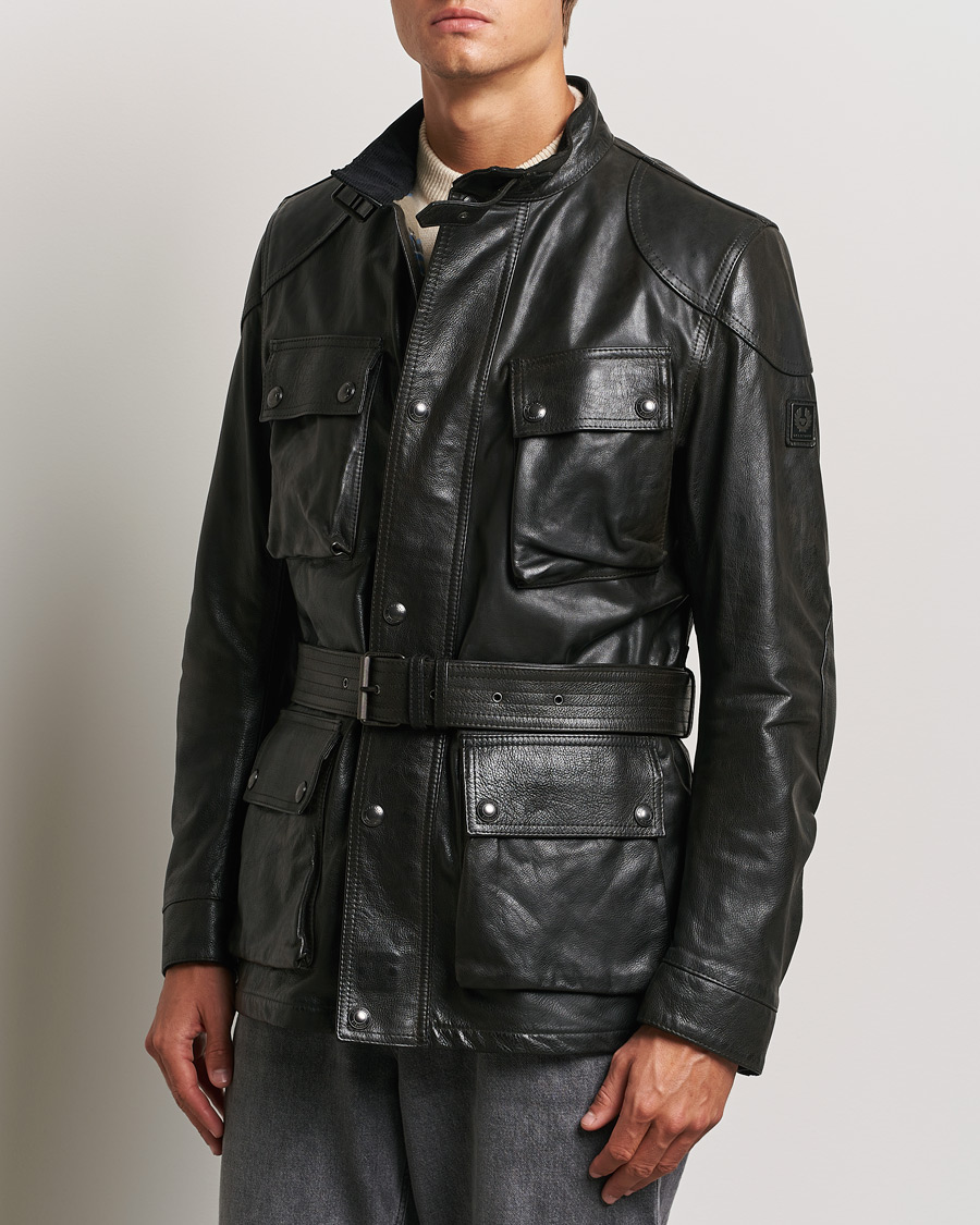 Heren |  | Belstaff | Trailmaster Panther Leather Jacket Black