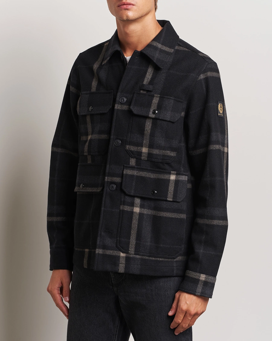 Heren |  | Belstaff | Forge Checked Wool Jacket Charcoal