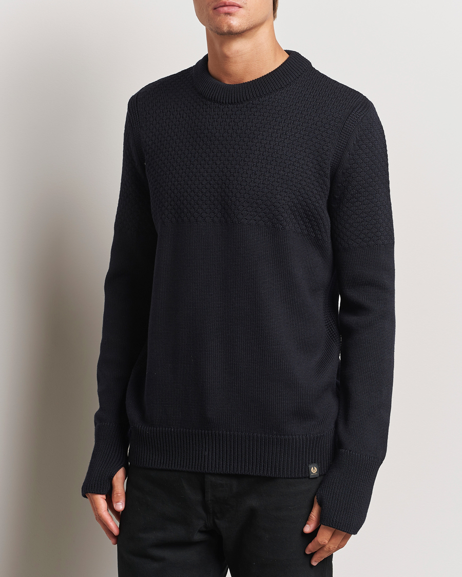 Heren |  | Belstaff | Sternway Knitted Crewneck Dark Ink