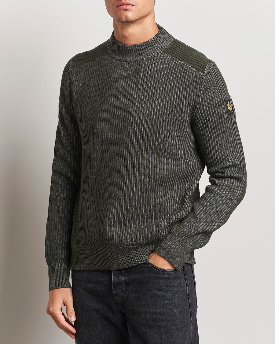 Heren |  | Belstaff | Stanley Cotton/Wool Mock Neck Tile Green