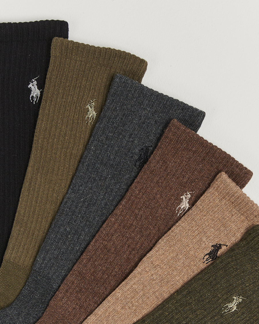 Heren |  | Polo Ralph Lauren | 6-Pack Cotton Rib Sock Brown Assorted