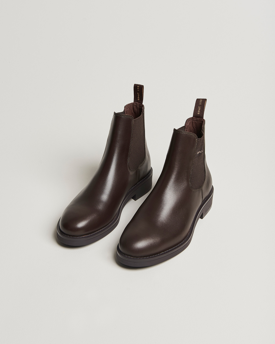 Heren |  | GANT | Prepdale Leather Chelsea Boot Dark Brown