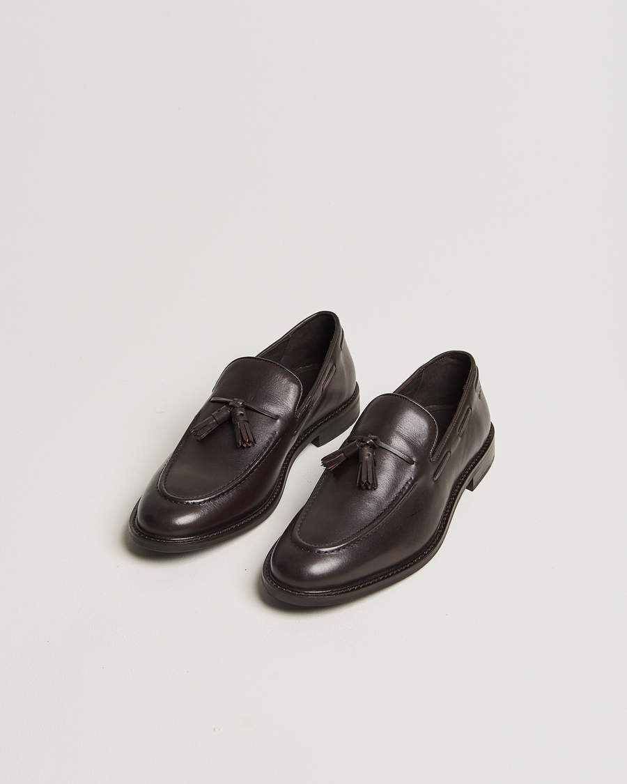 Heren | Instappers | GANT | Lozham Leather Tassle Loafer Dark Brown