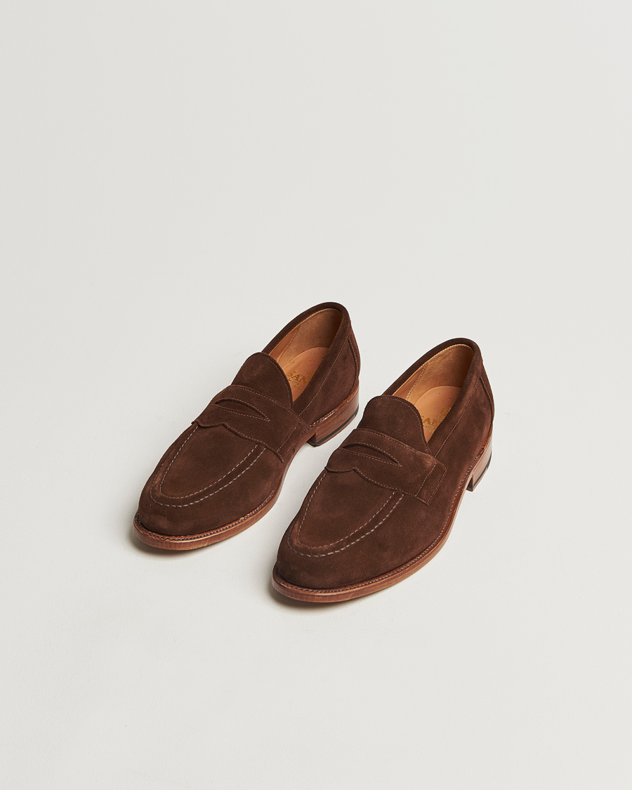 Heren |  | Sanders | Aldwych Suede Penny Loafer Polo Snuff