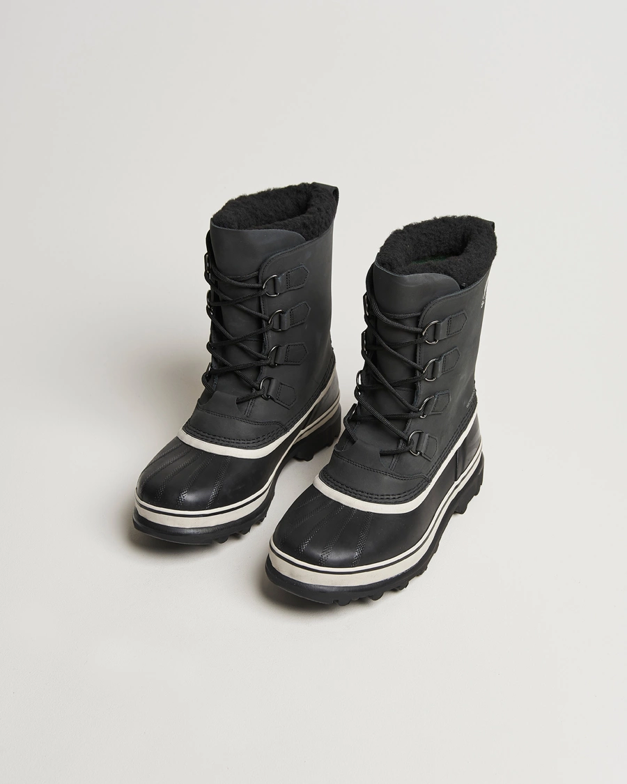 Heren | Zwarte laarzen | Sorel | Caribou WP Felt Lined Leather Boots Black