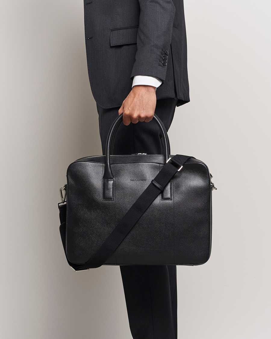 Heren |  | Oscar Jacobson | Leather Briefcase Black