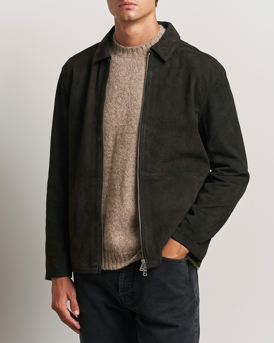 Heren | Business & Beyond | J.Lindeberg | Jonah Suede Overshirt Washed Black