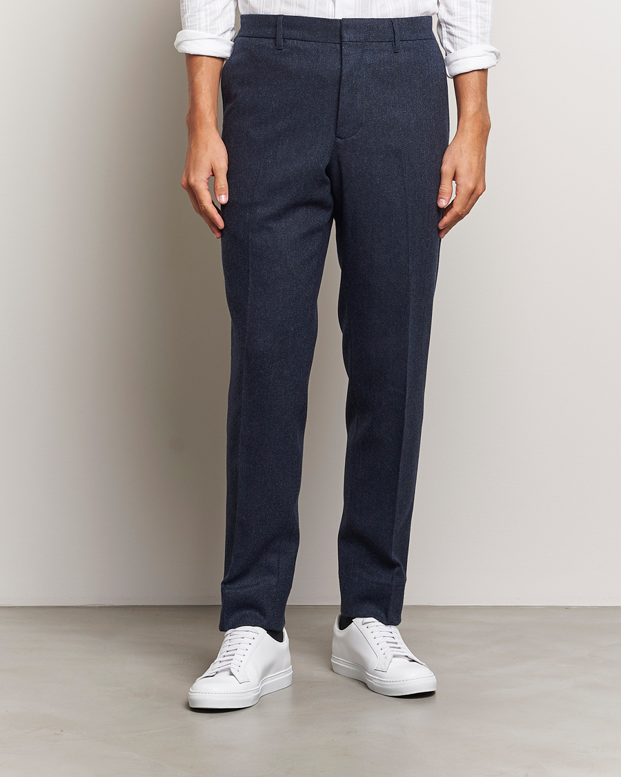 Heren | Business & Beyond | J.Lindeberg | Soren Twill Cash Flannel Pants Navy