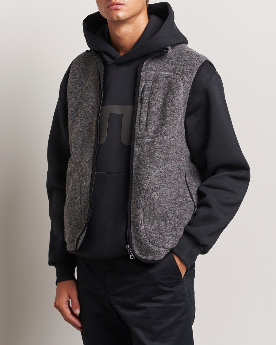 Heren | Business & Beyond - Casual | J.Lindeberg | Duncan Wool Fleece Vest Light Grey Melange