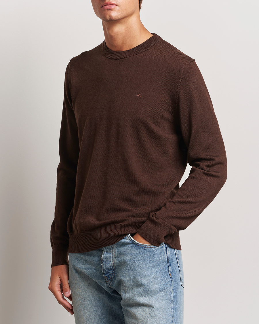 Heren |  | J.Lindeberg | Keane Merino Crew Neck Sweater Bitter Chocolate