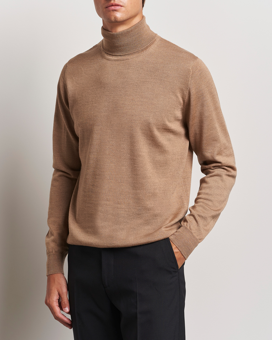 Heren | Business & Beyond - Casual | J.Lindeberg | Kaden Merino Turtleneck Tiger Brown