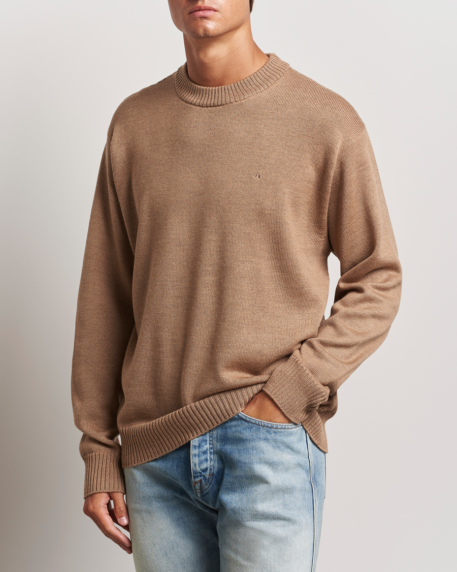 Heren |  | J.Lindeberg | Kino Merino Crew Neck Tiger Brown