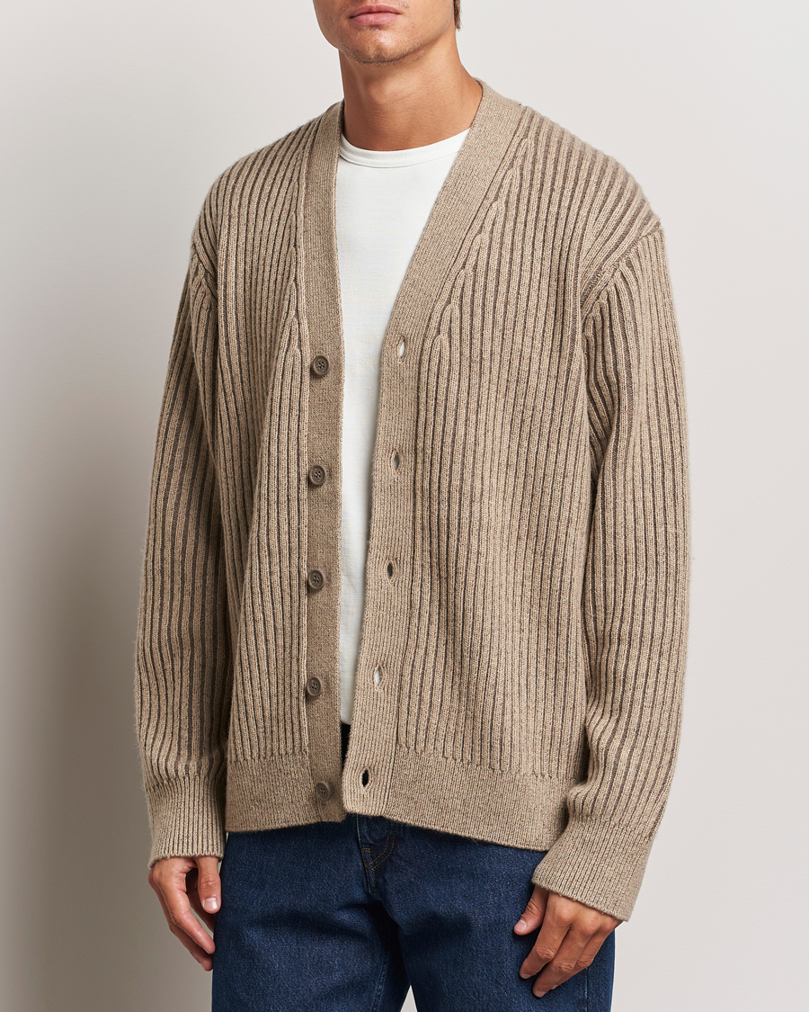 Heren | Truien | J.Lindeberg | Twin Plated Knit Cardigan Tiger Brown