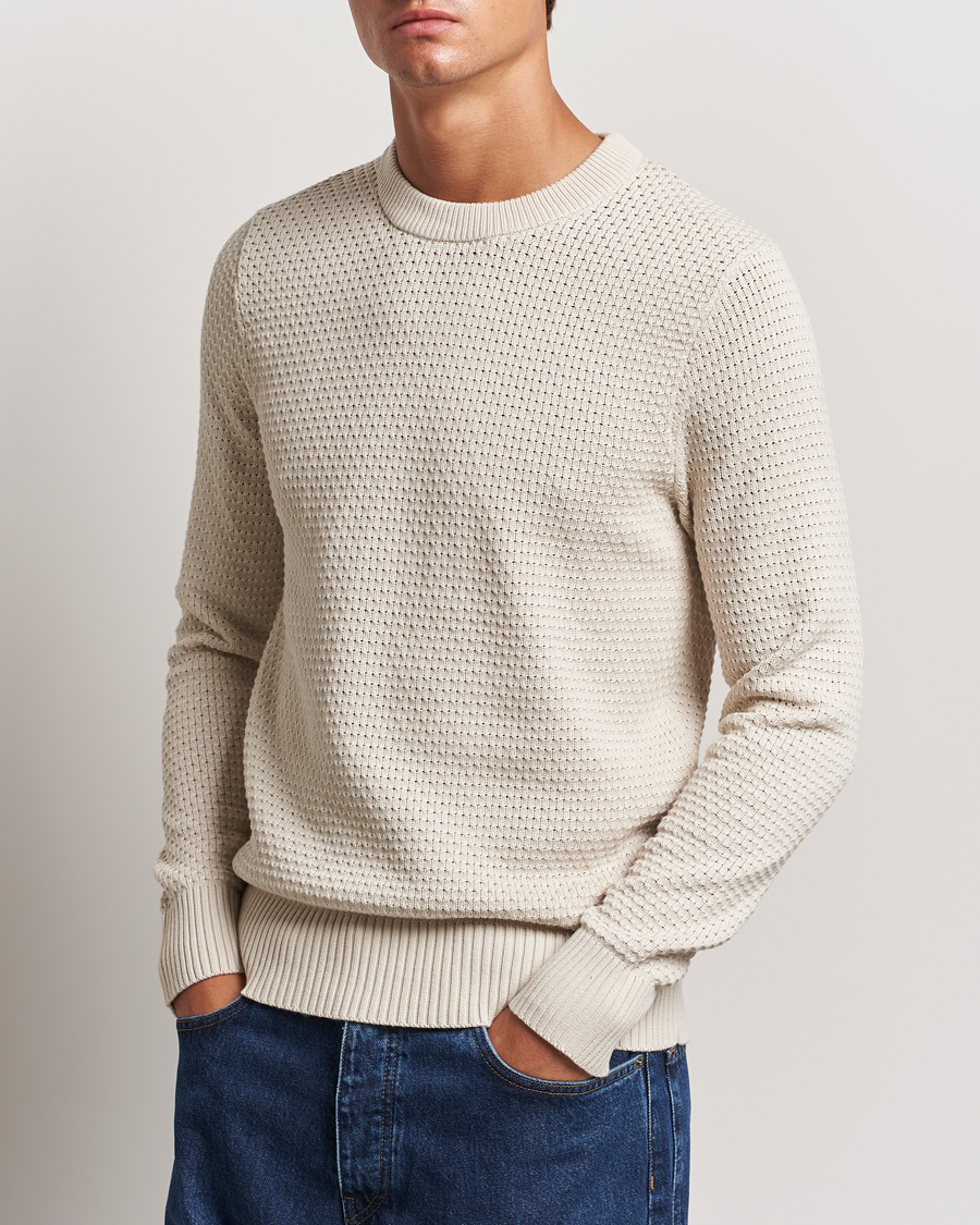 Heren |  | J.Lindeberg | Oliver Structure Cotton Sweater Moonbeam