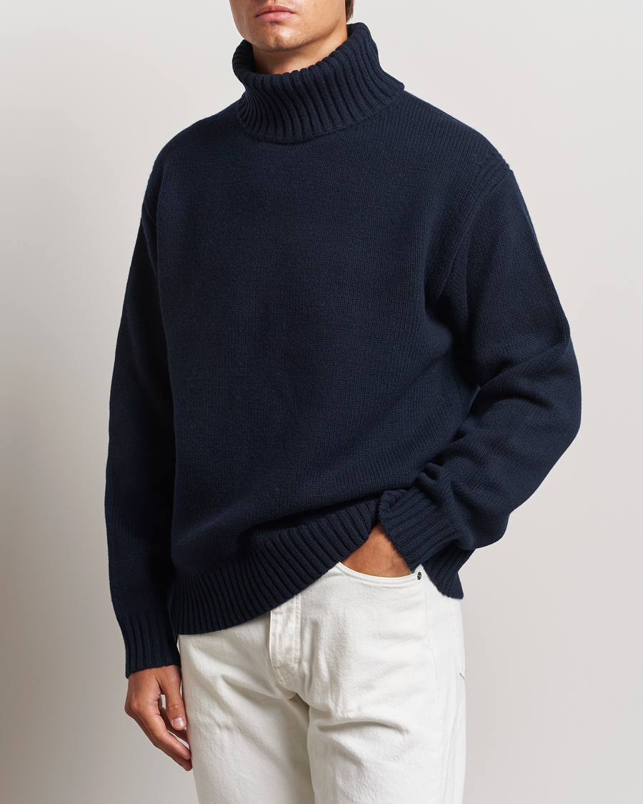 Heren | Business & Beyond | J.Lindeberg | Todd Heavy Knit Turtleneck Navy