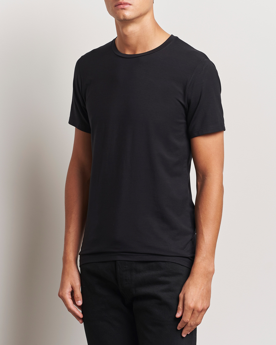 Heren |  | Bread & Boxers | Tencel Crew Neck T-Shirt Black