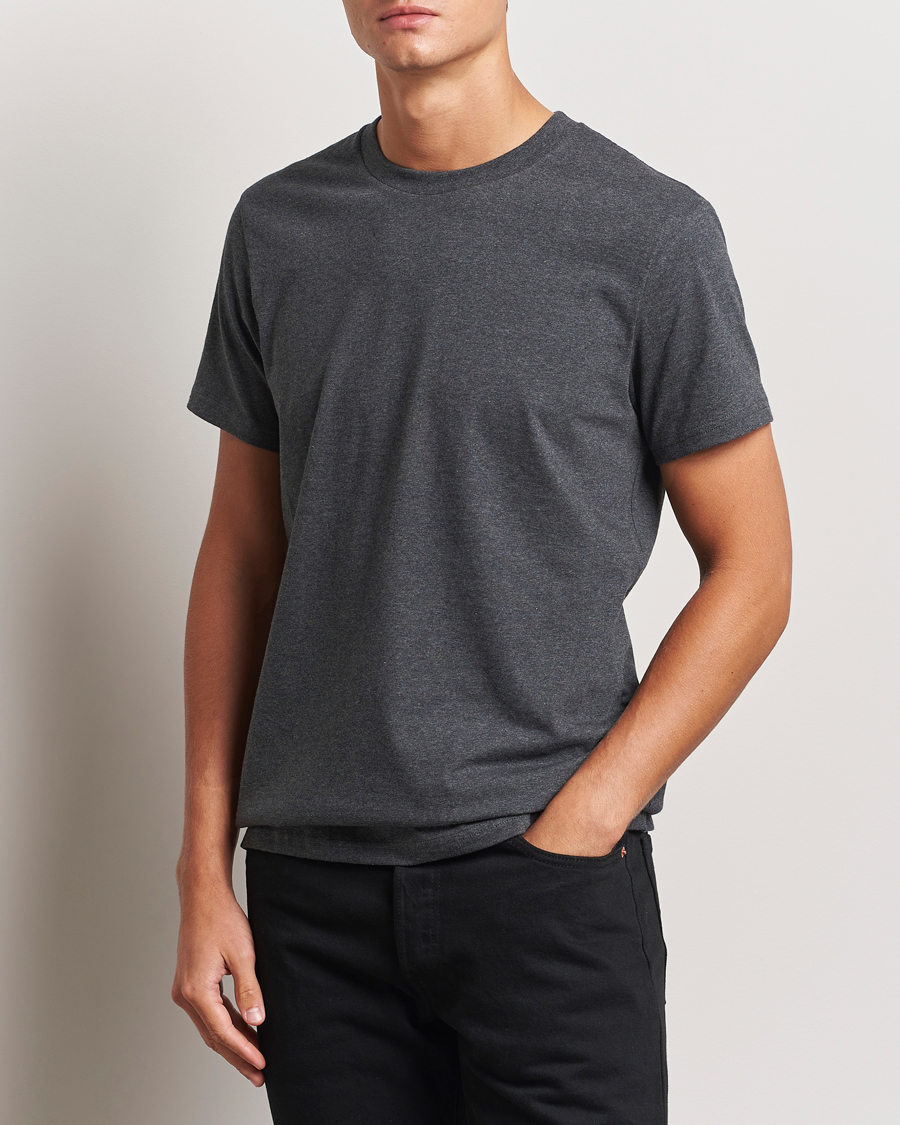 Heren |  | Bread & Boxers | Heavy Cotton Crew Neck T-Shirt Dark Grey Melange