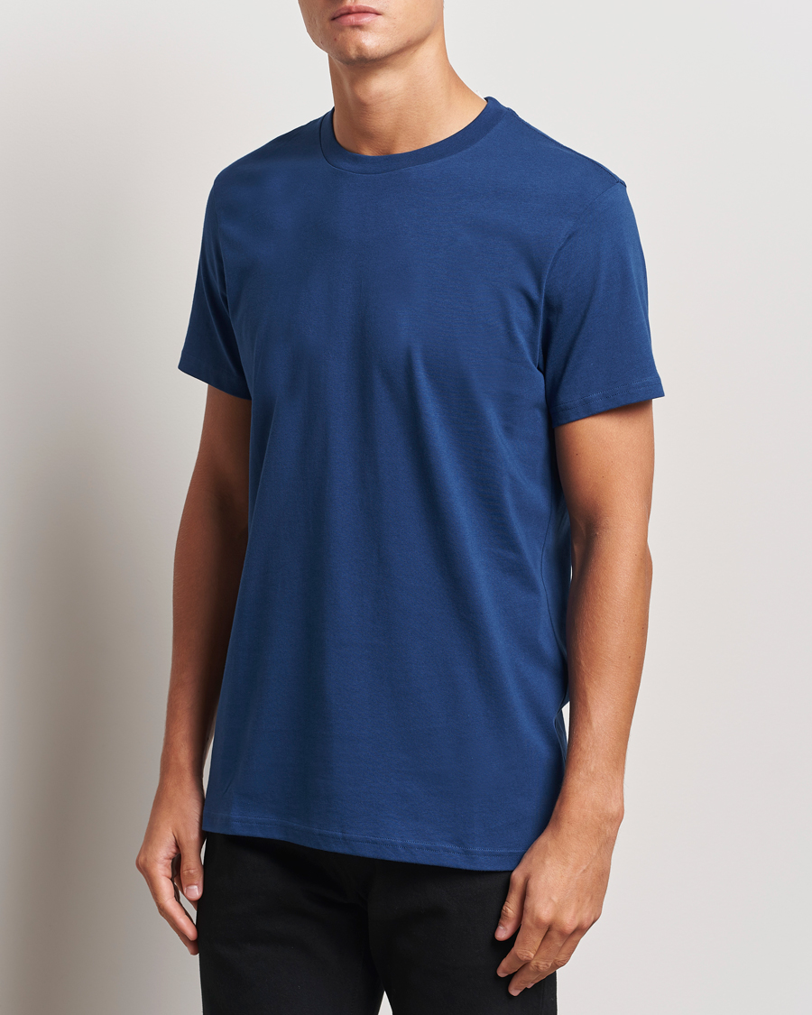 Heren |  | Bread & Boxers | Heavy Cotton Crew Neck T-Shirt Ink Blue