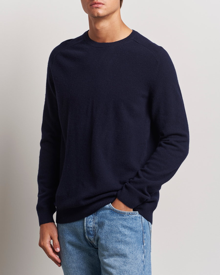 Heren | Truien | KnowledgeCotton Apparel | Lambswool Roundneck Navy