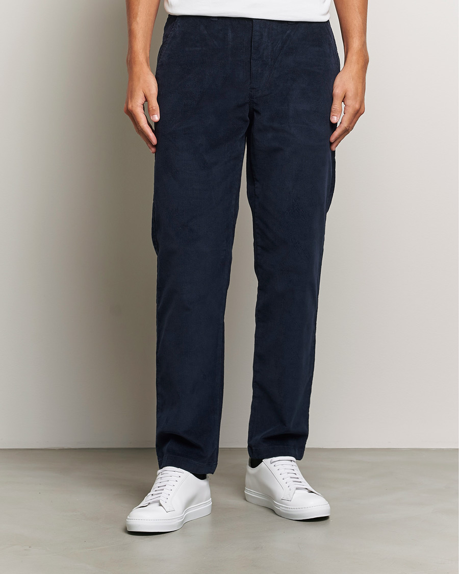 Heren |  | KnowledgeCotton Apparel | Chuck Regular Cord Trousers Navy