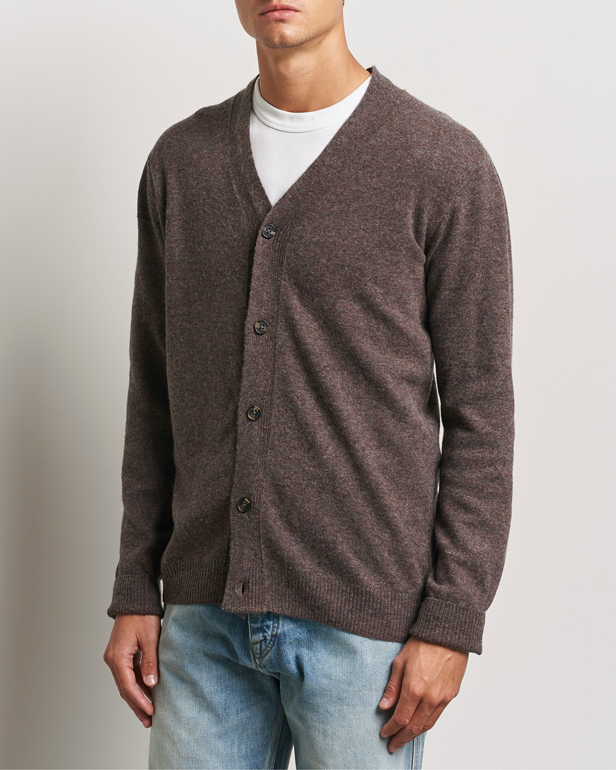 Heren |  | KnowledgeCotton Apparel | Lambswool Cardigan Brown