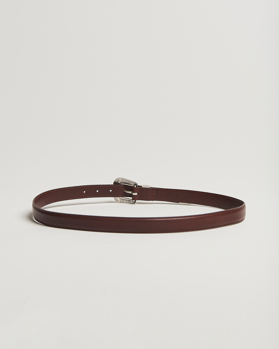 Heren | Accessoires | Anderson\'s | Grained Western Leather Belt 2,5 cm Brown