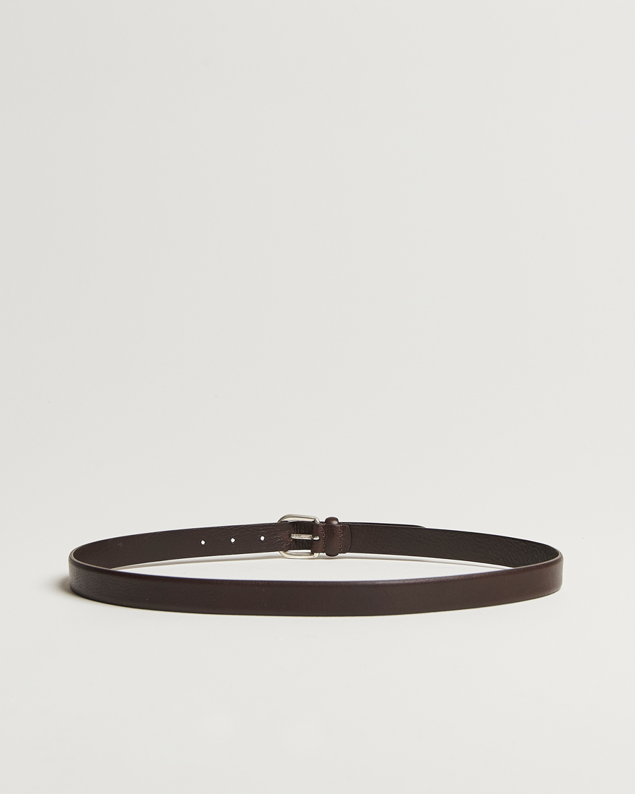 Heren | Accessoires | Anderson\'s | Grained Leather Belt 2,5 cm Dark Brown