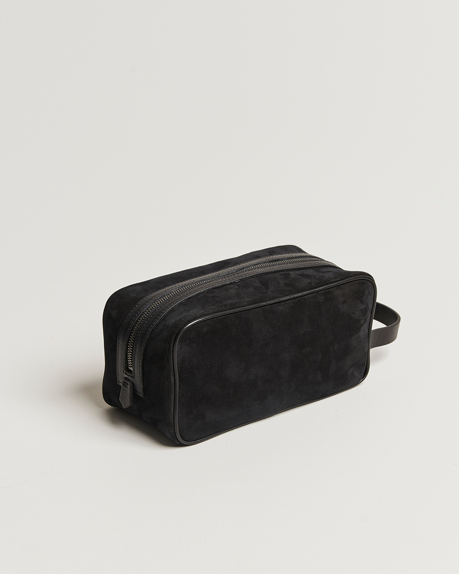 Heren |  | Anderson\'s | Suede Washbag Black