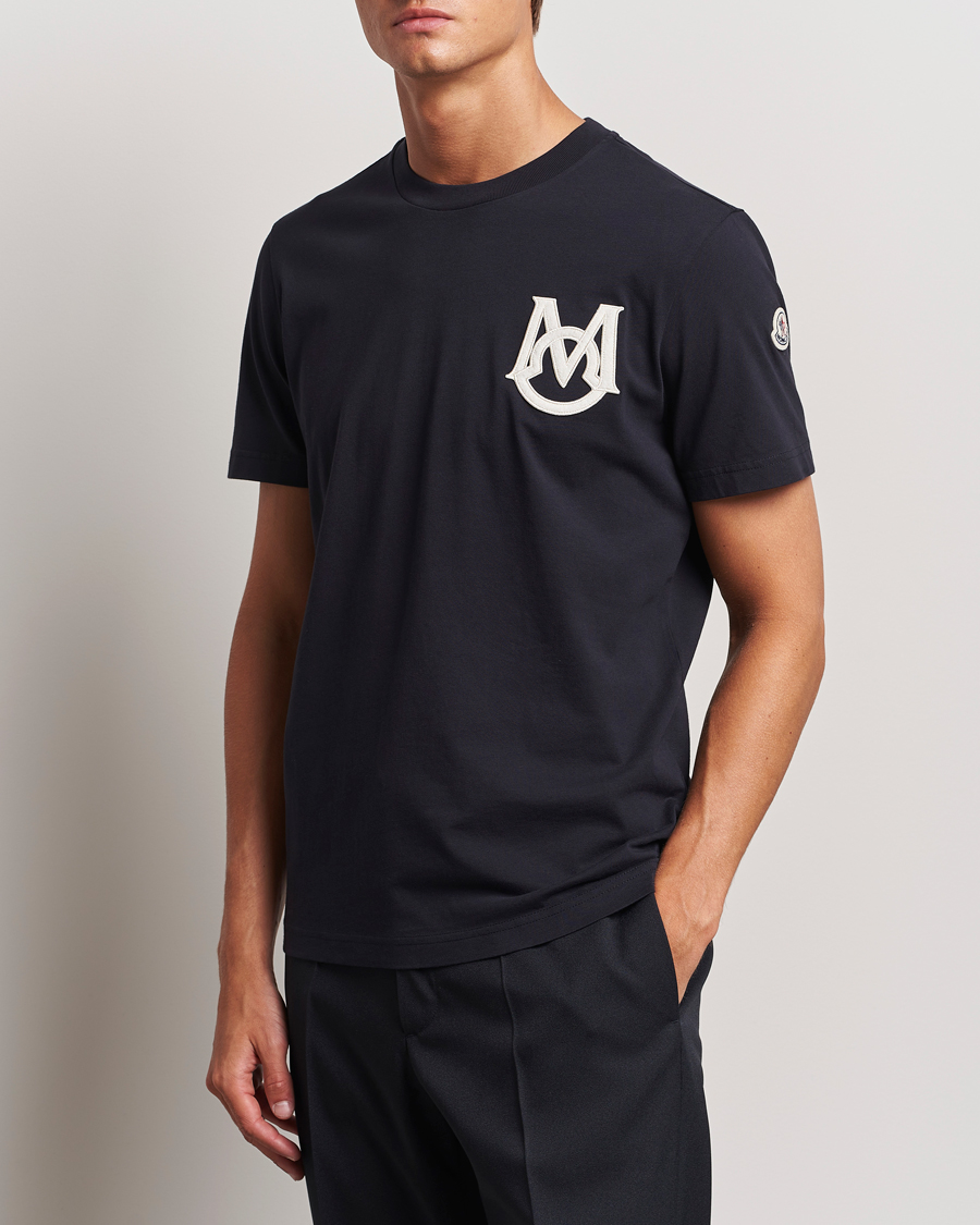 Heren |  | Moncler | Embossed Logo T-Shirt Navy