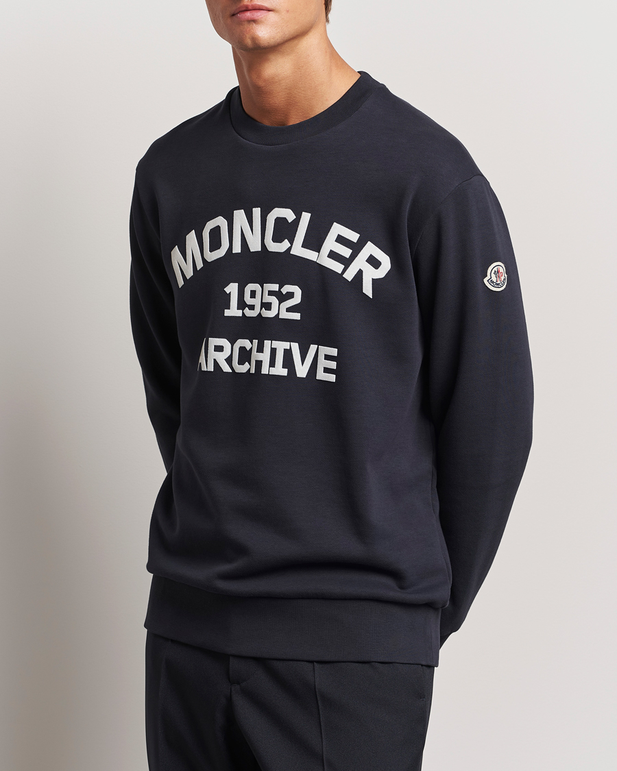 Heren |  | Moncler | Archive Logo Sweatshirt Navy