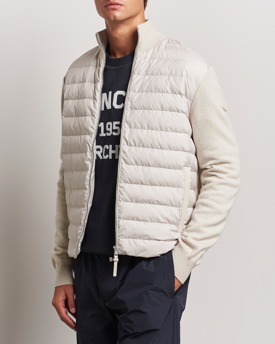 Heren | Luxury Classics | Moncler | Full Zip Padded Cardigan Off White