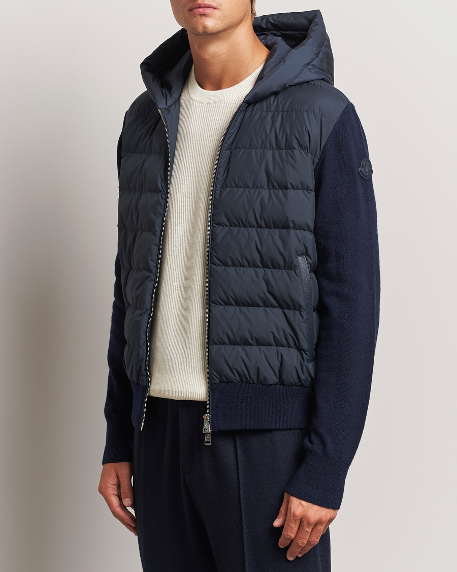 Heren | Luxury Classics | Moncler | Full Zip Padded Hoodie Dark Blue