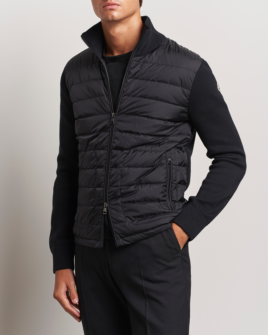 Heren |  | Moncler | Hybrid Zip Sweater Black